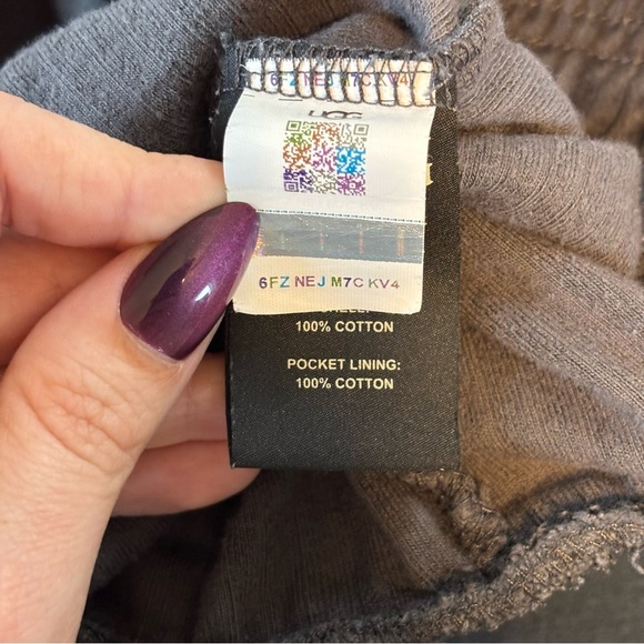 Ugg Large Averey Cotton Drawstring Corduroy Tapered Lounge Pants Charcoal - Picture 8 of 8